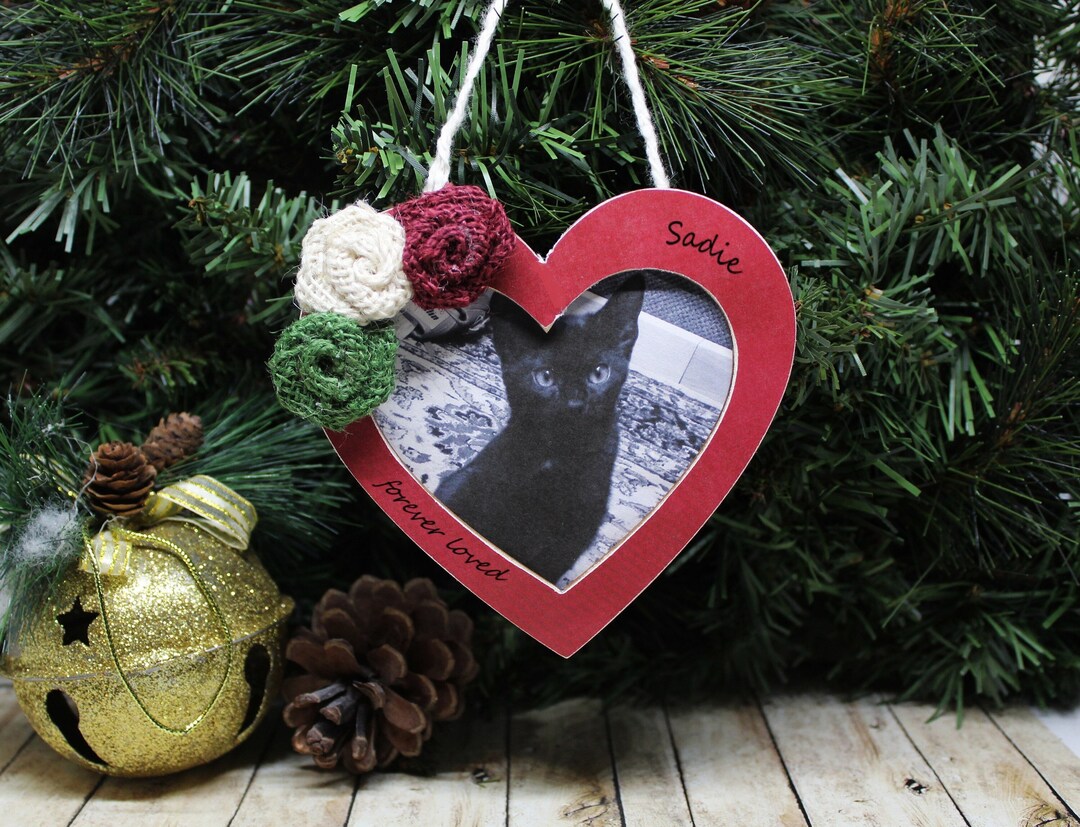 Pet Memorial Ornament With Photo / Cat Picture Frame Ornament Etsy