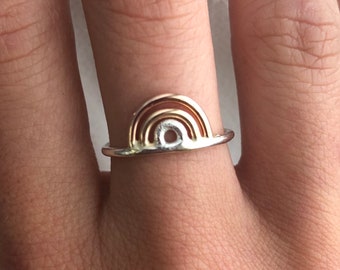 Rainbow Ring, Rose Gold, Yellow Gold, Sterling Silver