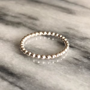 Sterling Silver Beaded Stacking Ring // Sterling Silver Ring // Stacking Ring // Gifts for Women // Bridesmaid Gifts // Boho Jewelry