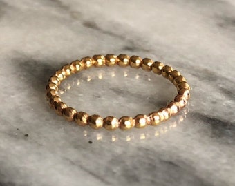 14K Gold Fill Beaded Stacking Ring // Gold Ring // Gold Fill Ring // Stacking Ring // Gifts for Women // Bridesmaid Gifts // Boho Jewelry