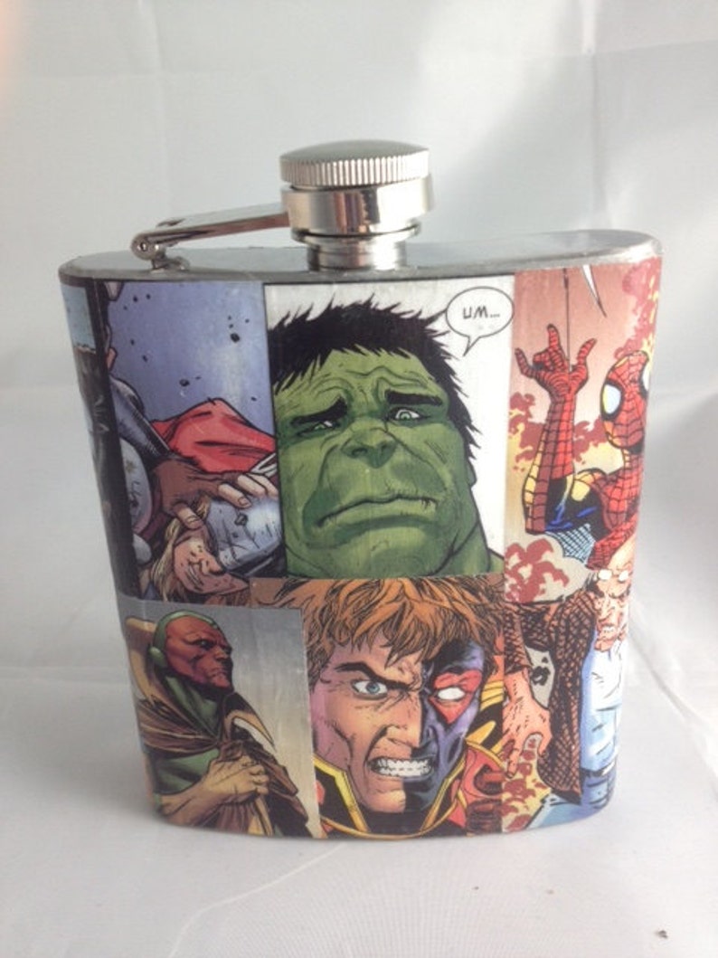 Superhero Comic Hip Flask Custom Etsy UK