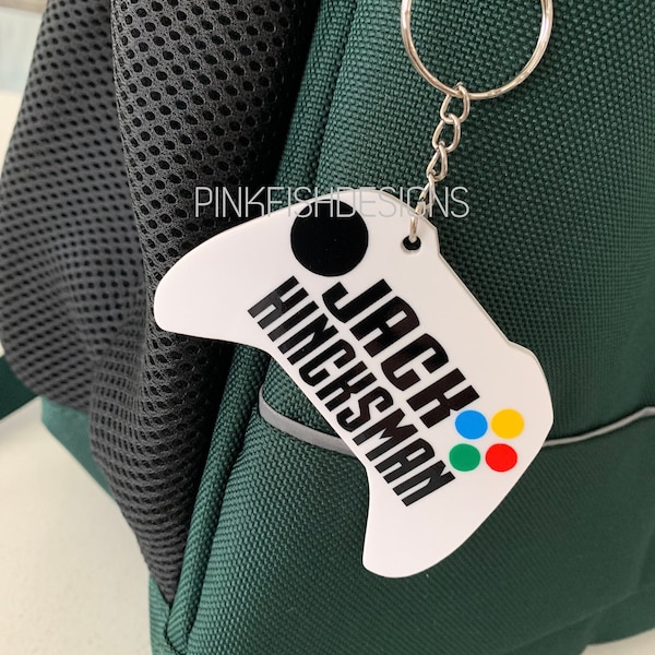 Game Controller Bag Tag , School Bag Tag, Personalised Keyrings , Personalised Key Chain , Key Ring , Keyring