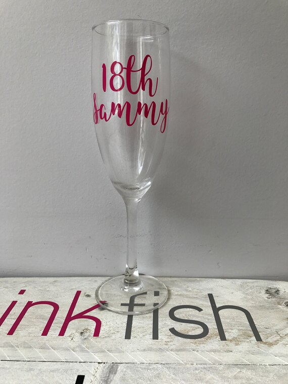 Personalised birthday gift 21st18th 40th 30th 50th Wine Gin glass charm card bag