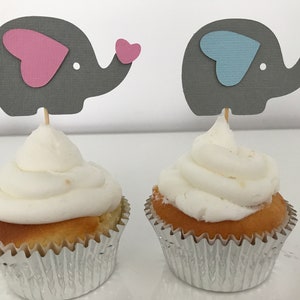 Elephant Cupcake Topper / Elephant Topper / Elephant Cupcake Toppers / Baby Shower Cake Toppers / Party Decorations / Baby Shower Toppers