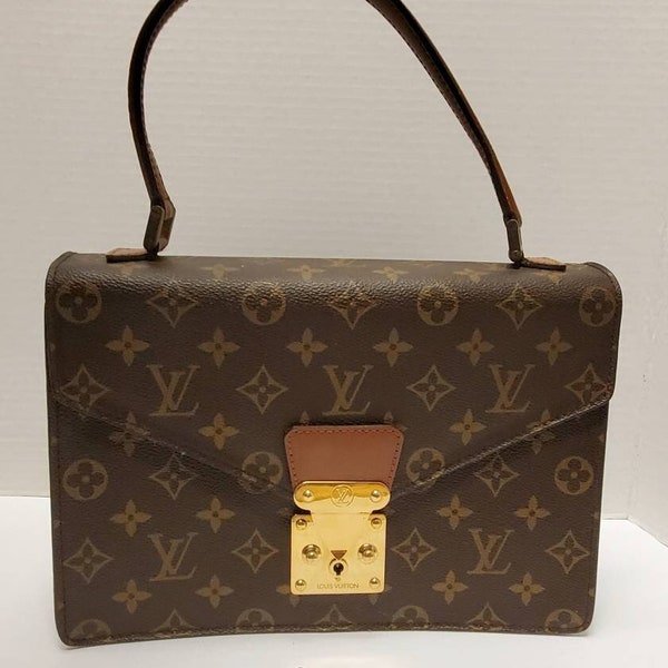 Authentic Louis Vuitton Concorde Handbag Monogram Coated Canvas Satchel