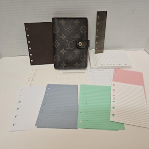 Louis Vuitton Monogram Brown Agenda 6-Ring Binder Notebook with EXTRAS Unisex