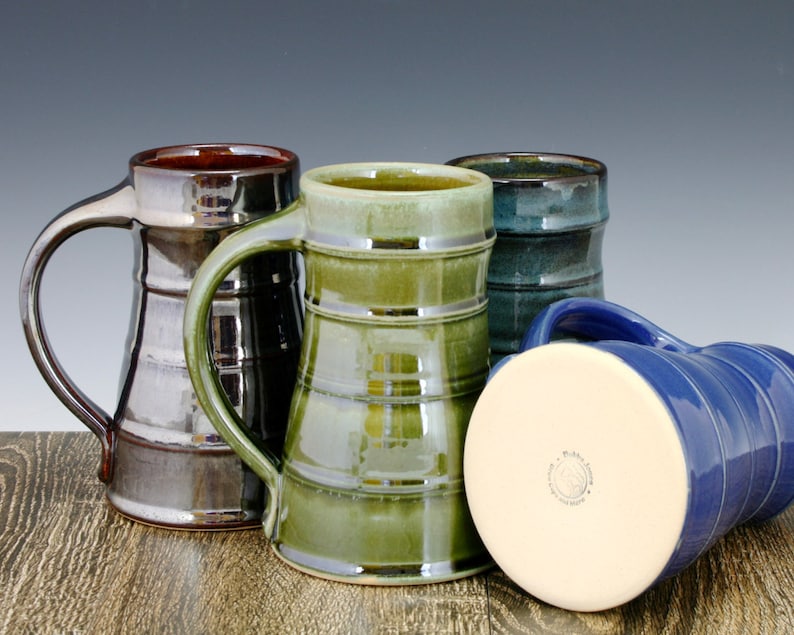 Stoneware Pottery Beer Mug Beer Tankard Beer Stein 20 Oz. Etsy