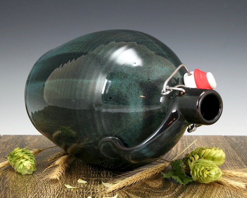 Growler 64oz ceramic beer growler with Night Sky Blue glaze Etsy