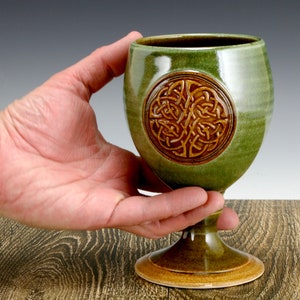 Ceramic Goblet with Celtic Knot Emblem  | Great gift for every kind of beverage enthusiast!