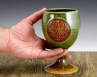 Ceramic Goblet with Celtic Knot Emblem  | Great gift for every kind of beverage enthusiast!