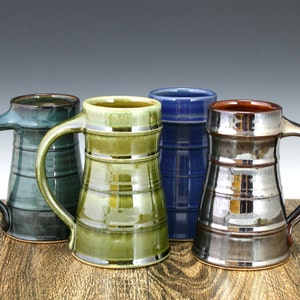 Stoneware Pottery Beer Mug, Beer Tankard, Beer Stein, 20 oz. Works great in the Freezer, Great gift for craft beer lovers