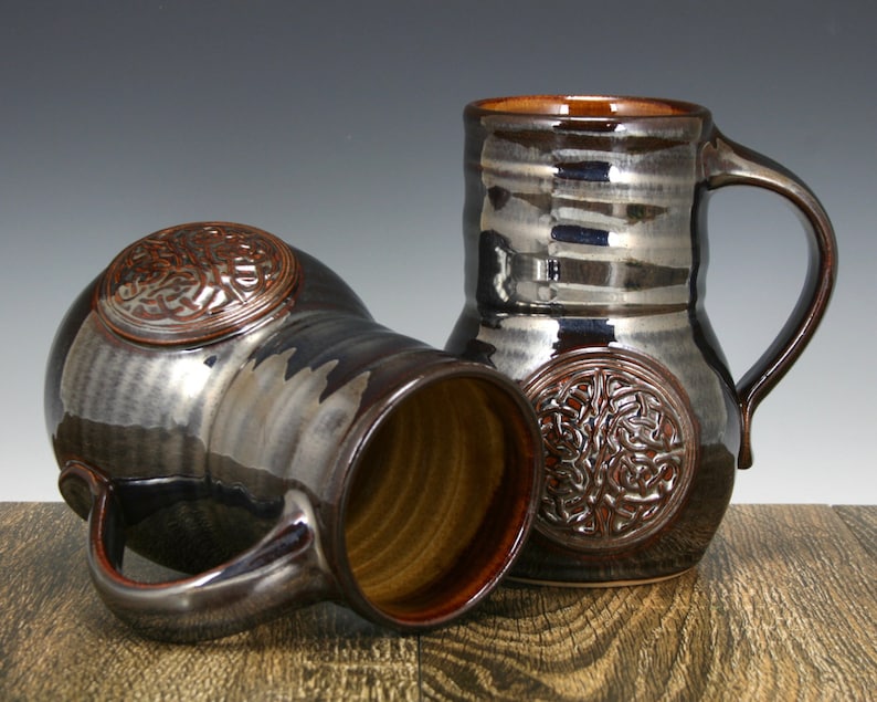 Coolest beer mug ever 20 oz. Stoneware pottery medieval Etsy