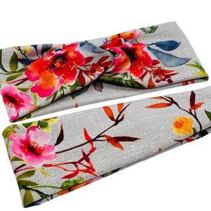 Bright Floral Headband, Turban or Yoga Headband, Wide Headband, Twist Headband, Yoga Headband, Workout Accessories, Headbands