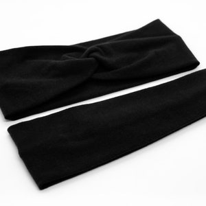 Black Headband, Turban Twist Headband, Workout Headband, Solid Colored Headband, Adult Wide Headband, Yoga Headband, Black