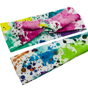Paint Splash Headband, Twist Headband, Yoga Headband, Wide Headband