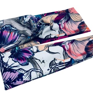 Graffiti Blooms Headband, Turban or Yoga Headband, Wide Headband, Twist Headband, Yoga Headband, Workout Accessories
