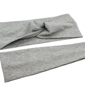 Gray Mini Stripe Headband, Twist Headband, Yoga Headband, Wide Headband, Workout Headband