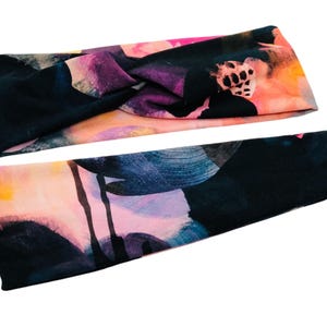 Pink Splatter Headband, Turban or Yoga Headband, Wide Headband, Twist Headband, Yoga Headband, Workout Accessories, Headbands