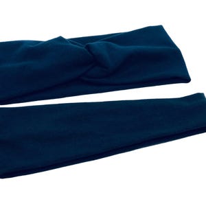 Navy Blue Headband, Navy Turban Twist Headband, Navy Yoga Headband, Custom Headband, Wide Adult Headband, Solid Colored Headband