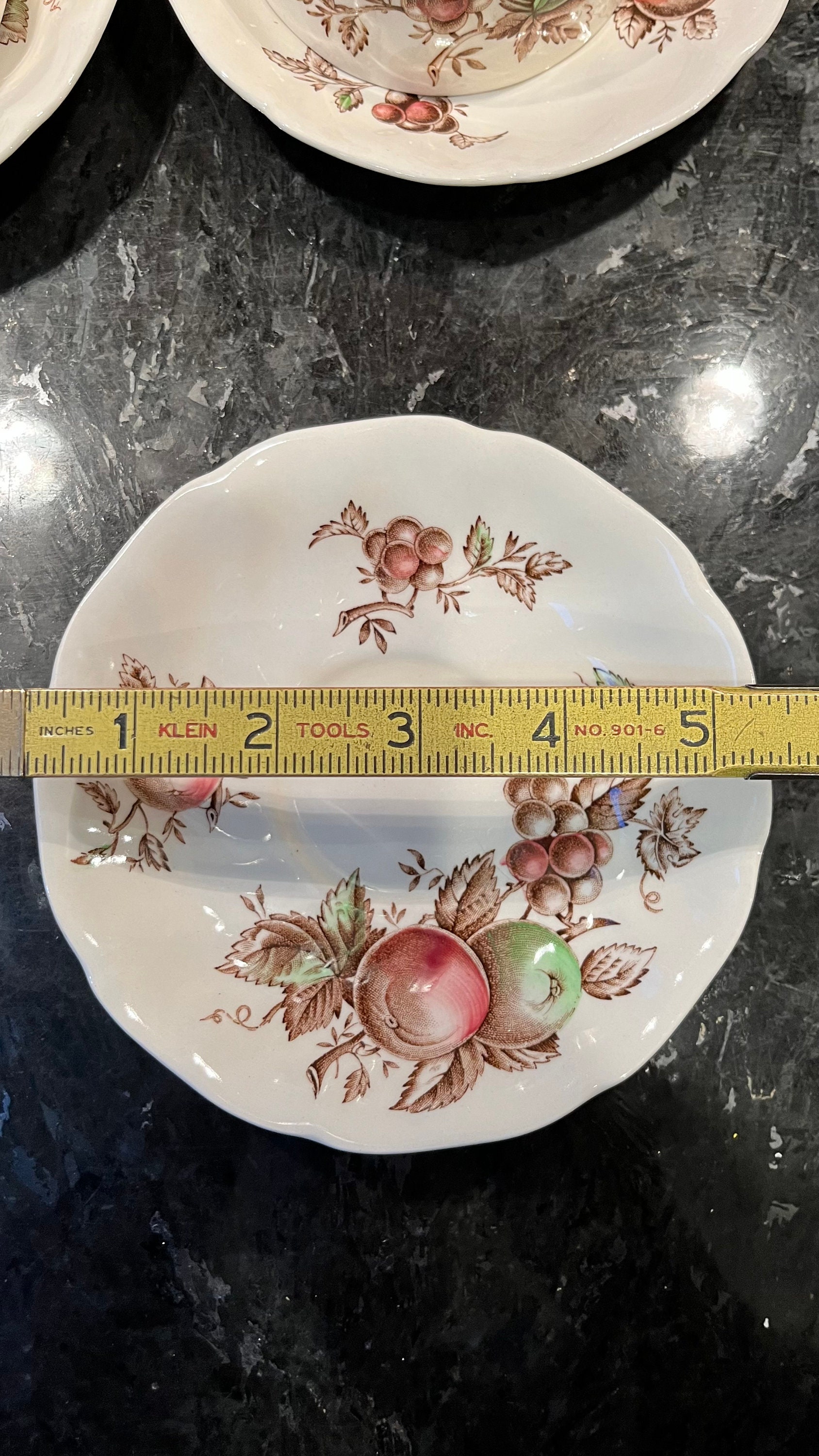 Johnson Brothers Harvest Time Fruit Pattern 6 Cups/saucers Transferware