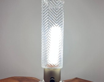 Vintage 1930 Art Deco Bullet Torpedo Glass Table Lamp working original wiring