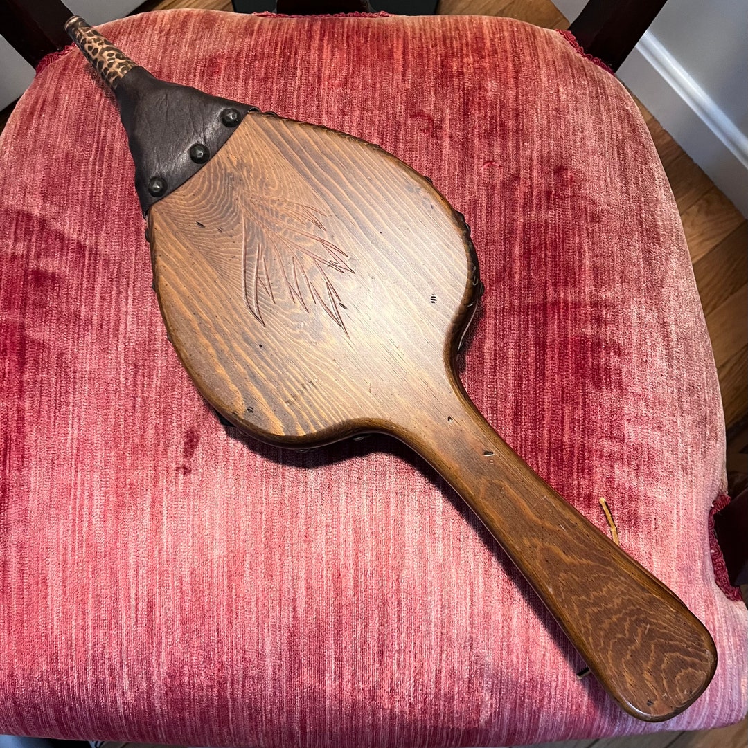 Fireplace Bellows FOLK ART Carved Wood & Leather Works Hand Etsy