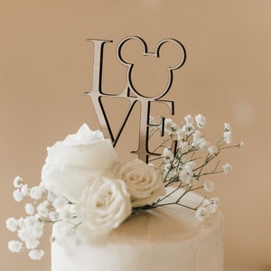 Disney Inspired Love Wooden or Acrylic Cake Topper | Wedding Cake | Special Event | Birthday | Anniversary