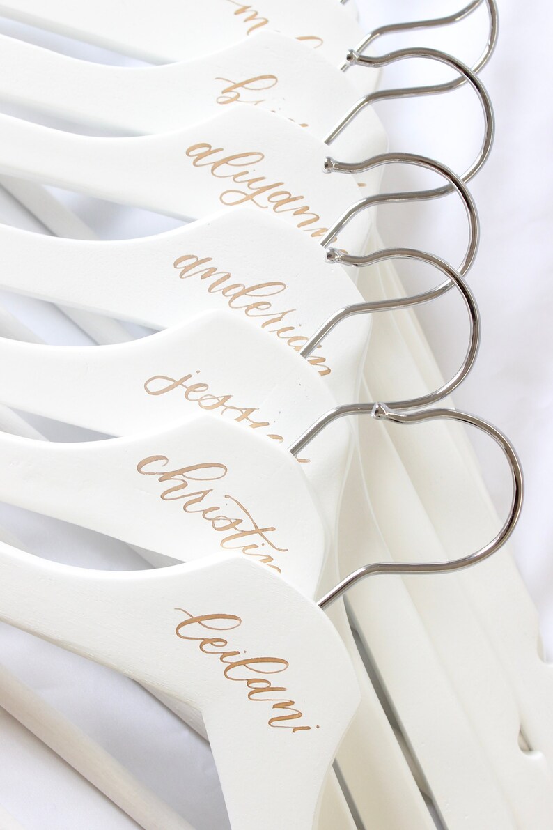 thumbnail image 2 of Personalised White Wooden Wedding Dress Hanger - Bridal, Prom, Keepsake 2 of 6