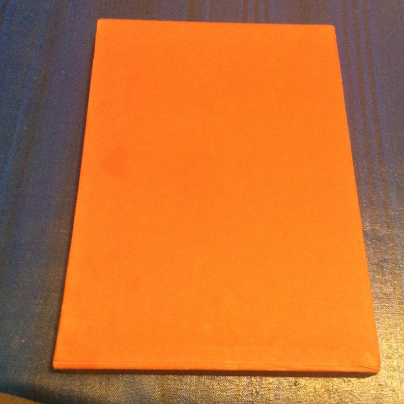 May include: A solid orange canvas board, ready for painting.