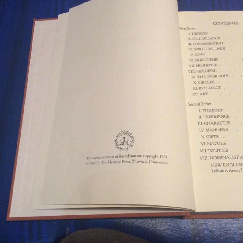 May include: A close-up of the contents page of a book with the title "Contents" and a list of chapters for the first and second series. The book is printed on cream-colored paper with black ink.