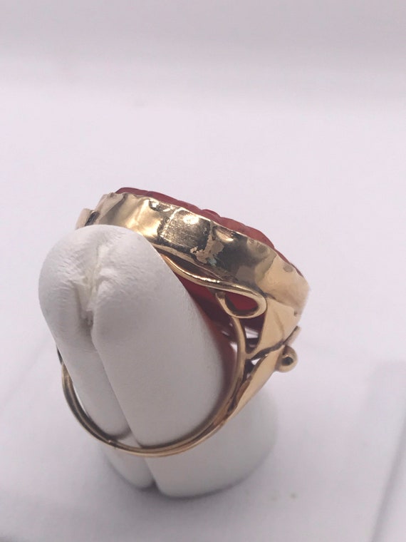 Ring,Carnelian. 14k yellow gold 1950’s. Handmade - image 10