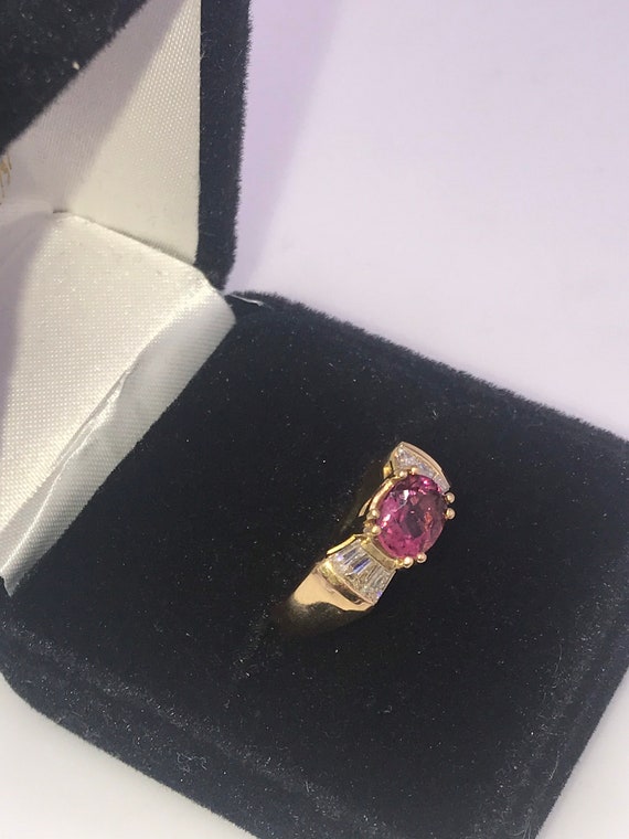 Ring,14k yellow gold. Pink tourmaline. - image 6