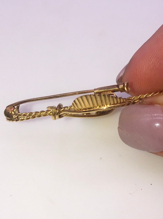 Pin/Brooch.18k gold.Emerald. Handmade - image 8
