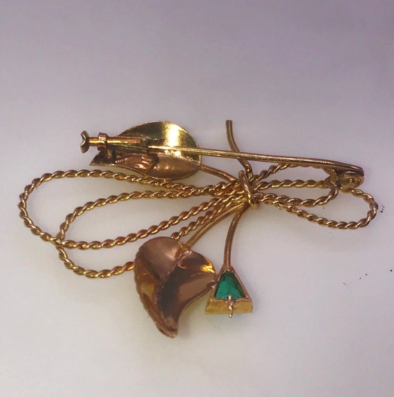 Pin/Brooch.18k gold.Emerald. Handmade - image 7