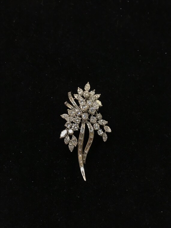 Pin/Pendant Combo, Diamond. Platinum. Circa 1950'… - image 3