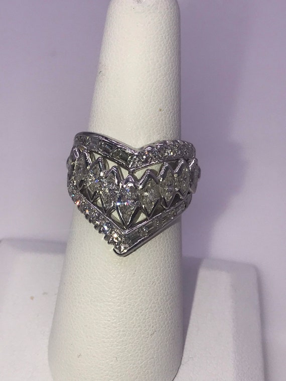 Ring, Platinum & Diamond. Circa 1950’s