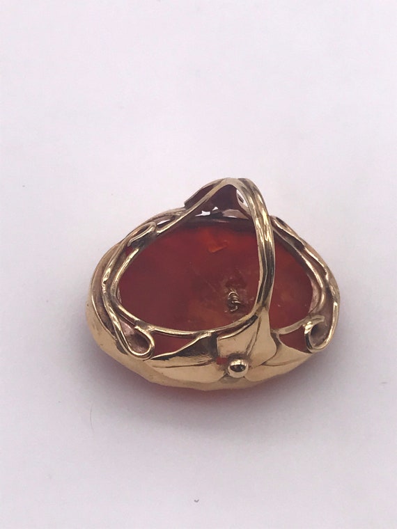 Ring,Carnelian. 14k yellow gold 1950’s. Handmade - image 9