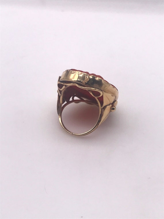 Ring,Carnelian. 14k yellow gold 1950’s. Handmade - image 4