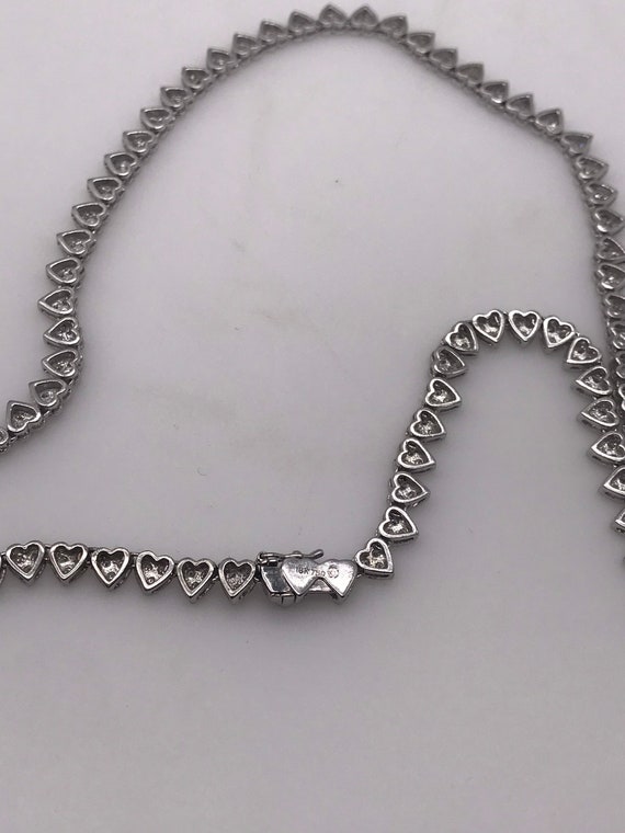 Necklace,18k white gold with diamonds. Circa 1990… - image 3