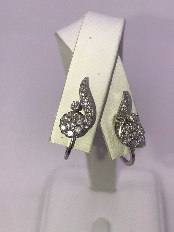 Earrings, 14k white gold & Diamonds.