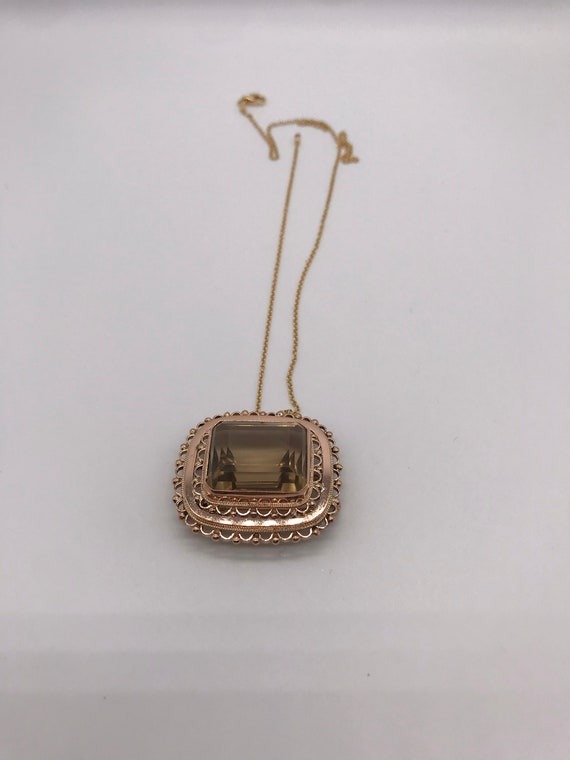 Pin/Pendant combo,Quartz. 14k red gold. - image 8