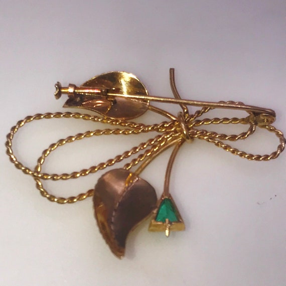 Pin/Brooch.18k gold.Emerald. Handmade - image 3