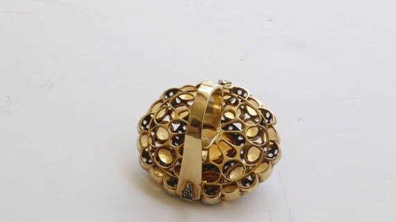 Dramatic Statement Ring,18k yellow gold,Citrine &… - image 2