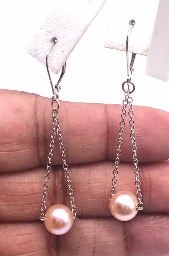 Earrings,Pearls. 14k white gold. Circa 1970’s - image 5