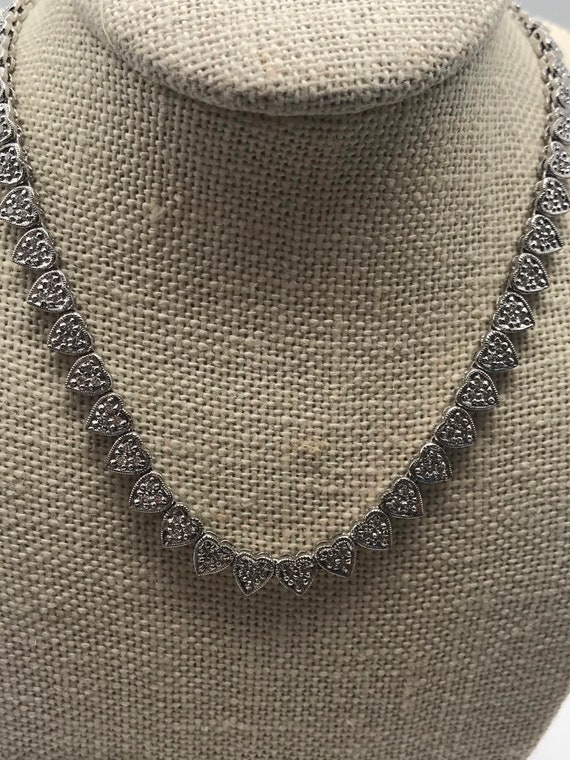 Necklace,18k white gold with diamonds. Circa 1990… - image 1