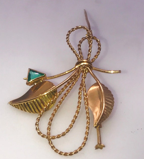 Pin/Brooch.18k gold.Emerald. Handmade - image 10