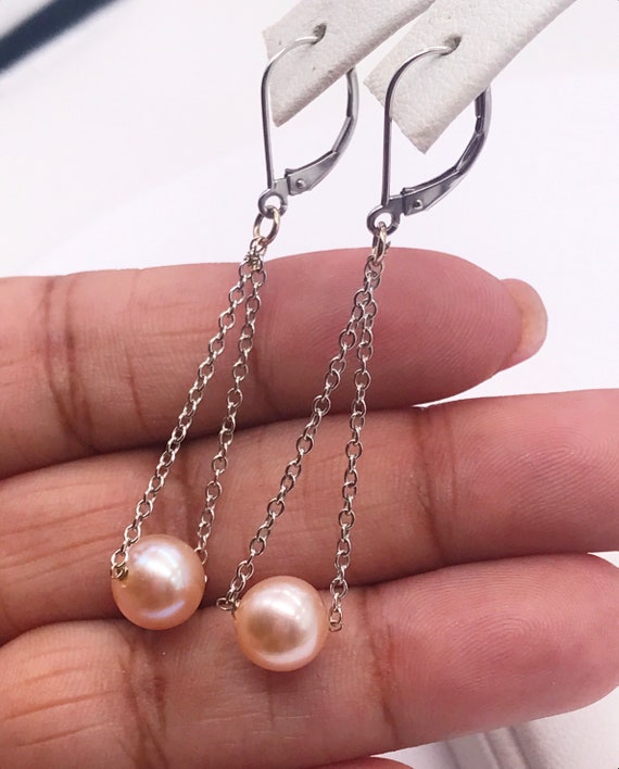 Earrings,Pearls. 14k white gold. Circa 1970’s
