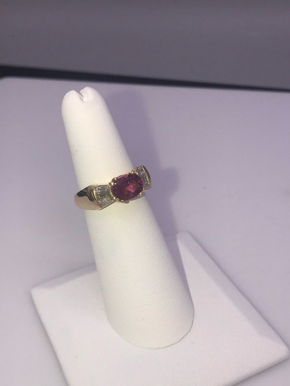 Ring,14k yellow gold. Pink tourmaline. - image 7