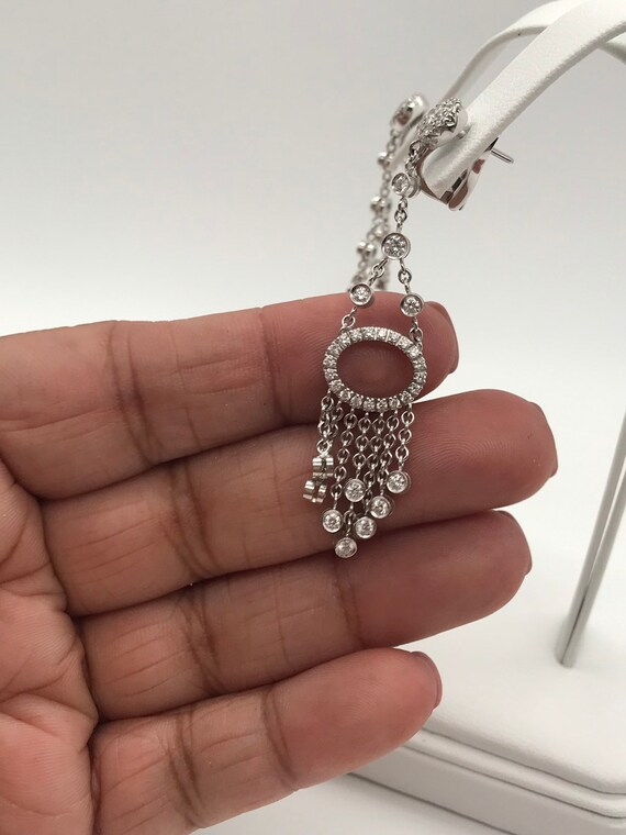Diamond Earrings,Chandelier. 18k white gold. - image 6