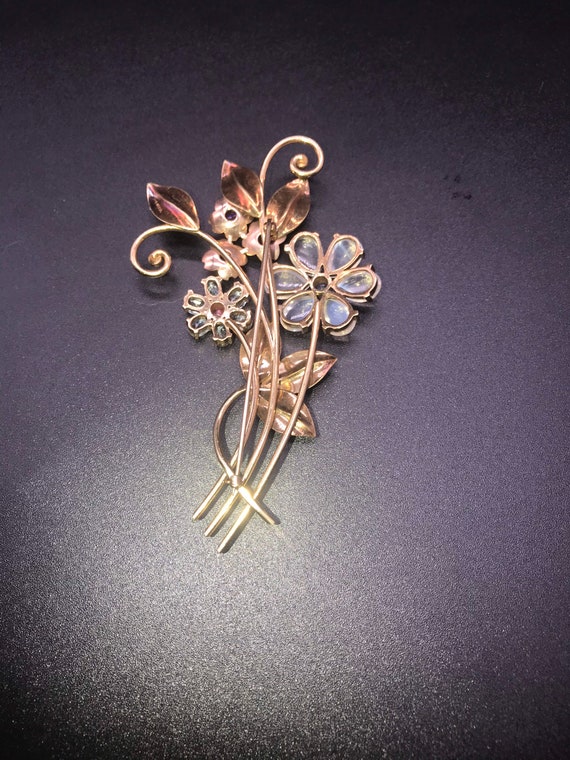 Pin/Brooch,Flower. 14k Gold. Handmade. Circa 1950… - image 8